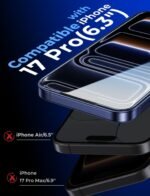 MAGIC JOHN 2 Pack for iPhone 17 Pro 6.3 inch Tempered Glass Screen Protector, Auto Dust-Elimination, Bubble Free, HD Clear, Easy Installation, 【17Pro 6.3''】 - Image 3