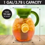 Primula The Big Iced Tea Maker and Infuser, Plastic Beverage Pitcher with Leak Proof, Airtight Lid, Fine Mesh Reusable Filter, Made without BPA, Dishwasher Safe, Green - Image 4