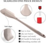HOTEC 600℉ Heat Resistant BPA-Free Silicone Rubber Spatula Set,Kitchen Cooking Spatulas, Baking, Mixing for Non Stick Cookware, Dishwasher Safe, Set of 5, Khaki - Image 4