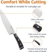Amazon Basics Classic 8-inch Full Tang Stainless Steel Chef's Knife with Three Rivets, Silver - Image 3