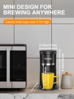Small Single Serve Coffee Maker, Fast Brew for K-Cup & Ground Coffee, 6-12 Oz Brew Sizes, One-Button Single Cup Coffee Maker, Coffee Machine with Descaling Reminder - Image 3
