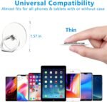Cell Phone Ring Holder Stand 5 Pack Silver, Transparent Phone Ring Holder Finger Kickstand 360° Rotation, Clear Phone Ring Grip Compatible with Various Mobile Phones and Tablet - Image 3
