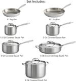 Tramontina Signature Tri-Ply Clad Stainless Steel 12-Piece Cookware Set with Lids, Pots and Pans Kitchen Set, Induction-Ready, Dishwasher-Safe, NSF-Certified, Made in Brazil - Image 4