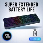 KLIM Chroma Wireless Keyboard – RGB Backlit Gaming, Rechargeable Battery, PC Keyboard, Durable & Water-Resistant, Compatible with PS4, PS5 & Mac - Black - Image 4
