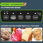 Precision Vacuum Machine,Pro Food Sealer with Built-in Cutter and Bag Storage(Up to 20 Feet Length), Both Auto&Manual Options,2 Modes,Includes 2 Bag Rolls 11”x16’ and 8”x16’,Compact Design - Image 5