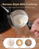 SHARDOR 3.5 Bar Espresso Machine – 4-Cup Compact Espresso Maker with Milk Frother, 800 W Preheating Cappuccino Machine for Home, Black - Image 4