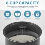 AROMA® Digital Rice Cooker, 4-Cup (Uncooked) / 8-Cup (Cooked), Steamer, Multicooker, Slow Cooker, Oatmeal Cooker, Auto Keep Warm, 2 Qt, Stainless Steel Exterior - Image 4
