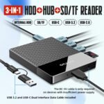 1TB External Hard Drive, USB C Multiport Hub HDD 7-in-1, USB 3.0, SD/TF Card Reader, Docking Station, Multi-Function HDD for Windows, Mac, Android, TV, Phone, Laptop, Desktop, PC - Image 3
