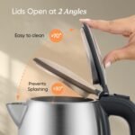 COSORI Electric Kettle, Plastic-Free Interior, 2 Lid Opening Angles, Easy to Clean, Automatic Shut Off & Boil-Dry Protection, Stainless Steel Tea Kettle, Hot Water Boiler & Heater, 1.7L, 1500W - Image 3