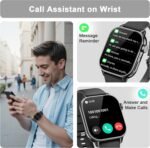 Smart Watch for Men Women, 1.85'' AMOLED HD Fitness Watch with 120+ Sports Modes, Bluetooth Call/Heart Rate/Sleep Monitor/Pedometer, Smartwatch for Android iOS, IP68 Waterproof, Black - Image 3