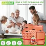 NutriChef 10-Piece Nonstick Baking Pans Set – Bakeware Sets for Cookies, Cakes, & Roasting - Bakeware Includes Cookie Sheet, Muffin Pan, Cake Pan, & Pizza Pans - Image 5