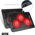 Havit HV-F2056 15.6-17 Inch Laptop Cooler Cooling Pad - Slim Portable USB Powered (3 Fans) (Black+Red) - Image 3