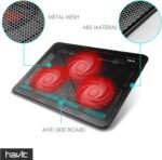 Havit HV-F2056 15.6-17 Inch Laptop Cooler Cooling Pad - Slim Portable USB Powered (3 Fans) (Black+Red) - Image 4