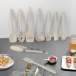 Kitchen Utensil Set - 11 Cooking Utensils - Colorful Silicone Kitchen Utensils - Nonstick Cookware with Spatula Set - Colored Best Kitchen Tools Kitchen Gadgets (Khaki) - Image 4