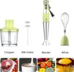Immersion Hand Blender, UTALENT 5-in-1 8-Speed Stick Blender with 500ml Food Grinder, BPA-Free, 600ml Container,Milk Frother,Egg Whisk,Puree Infant Food, Smoothies, Sauces and Soups - Green - Image 4