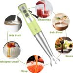 Immersion Hand Blender, UTALENT 5-in-1 8-Speed Stick Blender with 500ml Food Grinder, BPA-Free, 600ml Container,Milk Frother,Egg Whisk,Puree Infant Food, Smoothies, Sauces and Soups - Green - Image 5