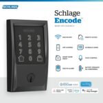 Schlage Encode Smart WiFi Deadbolt Lock for Front Door - Keyless Entry with App or Touchscreen - Works with Alexa, Hey Google, & Airbnb - Create Codes for Guests - Matte Black - Image 3