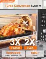 Nuwave Bravo Pro Smart Air Fryer Toaster Oven Combo, Airfryer Convection Oven Countertop, 10-in-1 Functions with Quicker & Even Crisp Technology, 1800W, 50-450°F, PFAS-Free, 21QT, Black - Image 3