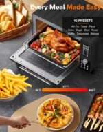 Nuwave Bravo Pro Smart Air Fryer Toaster Oven Combo, Airfryer Convection Oven Countertop, 10-in-1 Functions with Quicker & Even Crisp Technology, 1800W, 50-450°F, PFAS-Free, 21QT, Black - Image 4