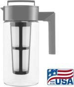Takeya Tritan Cold Brew Coffee Maker - Airtight Pitcher with Leak-Free Lid - BPA-Free Cold Brew Maker with Silicone Handle - Dishwasher-Safe Pitcher for Homemade Cold Brew - 1 Quart, Stone - Image 3
