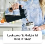 Takeya Tritan Cold Brew Coffee Maker - Airtight Pitcher with Leak-Free Lid - BPA-Free Cold Brew Maker with Silicone Handle - Dishwasher-Safe Pitcher for Homemade Cold Brew - 1 Quart, Stone - Image 4