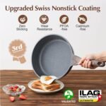 SENSARTE Nonstick Skillet, Deep Frying Pan 10/11/12-inch, Saute Pan with Lid, Stay-cool Handle, Healthy Stone Cookware Cooking Pan, Induction Compatible (10-Inch/3.5QT) - Image 3
