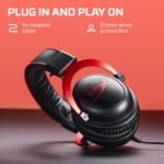 HyperX Cloud II - Gaming Headset, 7.1 Surround Sound, Memory Foam Ear Pads, Durable Aluminum Frame, Detachable Microphone, Works with PC, PS5, PS4, Xbox Series X|S, Xbox One – Red - Image 3