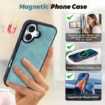 TwoHead Wallet Case Compatible with iPhone 17,Detachable,Magnetic,11 Cards Holder,PU Leather All-Round Protective Phone Case with Change Pocket(6.3 in,Blue) - Image 5