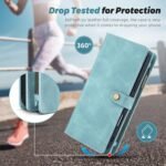 TwoHead Wallet Case Compatible with iPhone 17,Detachable,Magnetic,11 Cards Holder,PU Leather All-Round Protective Phone Case with Change Pocket(6.3 in,Blue) - Image 6