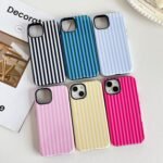 Compatible with iPhone 15 Case, Cute Fashion Aesthetic Striped Pattern Cover for Women, Shockproof Soft TPU and Hard PC Protective Phone Case for iPhone 15 6.1"- Pink - Image 3