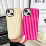 Compatible with iPhone 15 Case, Cute Fashion Aesthetic Striped Pattern Cover for Women, Shockproof Soft TPU and Hard PC Protective Phone Case for iPhone 15 6.1"- Pink - Image 5