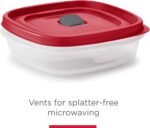 Rubbermaid 16-Piece BPA-Free Plastic Food Storage Set, Red Vented Lids - Microwave, Dishwasher Safe: Perfect for Meal Prep, Leftovers, and Kitchen Organization - Image 3