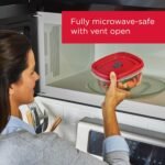 Rubbermaid 16-Piece BPA-Free Plastic Food Storage Set, Red Vented Lids - Microwave, Dishwasher Safe: Perfect for Meal Prep, Leftovers, and Kitchen Organization - Image 4