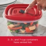 Rubbermaid 16-Piece BPA-Free Plastic Food Storage Set, Red Vented Lids - Microwave, Dishwasher Safe: Perfect for Meal Prep, Leftovers, and Kitchen Organization - Image 5
