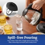 Elite Gourmet EKT1001 Electric 1.0L BPA-Free 1100W Glass Kettle Cordless 360° Base, Stylish Blue LED Interior, Handy Auto Shut-Off Function – Quickly Boil Water For Tea & More, Black - Image 5