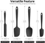 U-Taste Silicone Spatula Set with 600 Degrees Fahrenheit Heat Resistant (Black) - Image 3