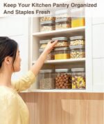 Pop Food Storage Containers Airtight Food Storage Containers Set with Lids Kitchen Pantry Organization and Storage, Stackable, BPA Free, 3 x 1.2Qt - Image 4