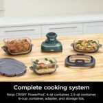 Ninja Crispi 5-in-1 Glass Air Fryer | 450°F, Nontoxic, 4QT & 6-Cup Containers & Lids | Microwave, Freezer, Dishwasher Safe | Max Crisp, Air Fry, Bake, Recrisp, Keep Warm | Brit. Racing Green, FN103BF - Image 4