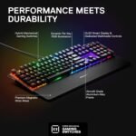 SteelSeries USB Apex 5 Hybrid Mechanical Gaming Keyboard – Per-Key RGB Illumination – Aircraft Grade Aluminum Alloy Frame – OLED Smart Display (Hybrid Blue Switch) - Image 4