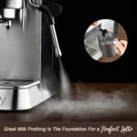 Mecity 20 Bar Espresso Machine with Milk Frother, Brushed Stainless Steel Shell, 37 fl.Oz Water Reservoir, Coffee Maker For Espresso, Latte, Mocha, Americano. 1400W - Image 5