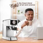 Mecity 20 Bar Espresso Machine with Milk Frother, Brushed Stainless Steel Shell, 37 fl.Oz Water Reservoir, Coffee Maker For Espresso, Latte, Mocha, Americano. 1400W - Image 6