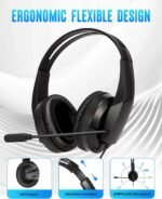Wired Headset with Mic for Laptop – Computer Headset for Kids Teens Adults with Noise Canceling Microphone & Volume Control – 3.5mm Stereo Headphones with Mute for Home Office Class - Image 3