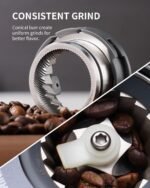 SHARDOR Conical Burr Espresso Coffee Grinder Electric with Precision Timer 2.0, Touchscreen Adjustable Burr Mill with 51 Precise Settings for Home Use, Anti-static, Stainless Steel - Image 4