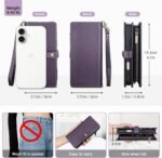 TwoHead Wallet Case Compatible with iPhone 17,Detachable,Magnetic,11 Cards Holder,PU Leather All-Round Protective Phone Case with Change Pocket(6.3 in,Deep Purple) - Image 6