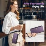 TwoHead Wallet Case Compatible with iPhone 17,Detachable,Magnetic,11 Cards Holder,PU Leather All-Round Protective Phone Case with Change Pocket(6.3 in,Deep Purple) - Image 7