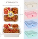 Bento Box For Kids, 4 Pack 3 Compartments Meal Prep Containers Reusable Lunch Containers, Food Storage Containers With Lids, Stackable Snack Boxes for School, Work, and Travel - Image 4