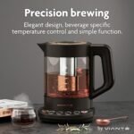 Vianté Electric Kettle With Infuser For Loose Leaf. Hot Tea Maker With Temperature Control And Automatic Shut Off. Tea Kettle With Brewing Programs. 1.5 Liters Capacity | Black Color - Image 3