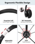 USB Headset with Microphone for PC, On-Ear Computer Laptop Headphones with Noise Cancelling Microphone in-line Control for Home Office Online Class Skype Zoom (USB+3.5mm, Black) - Image 3