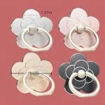 4 Pcs Cell Phone Ring Holder Flower,360 Rotate and 180°Angle Adjustable Metal Finger Ring Socket Grip Kickstand for Smartphones - Image 4