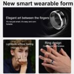 Yunseity Smart Ring Health, 5ATM Sleep Monitoring Step Counting Bluetooth Fitness Smart Ring with APP, Magic Wearable Device Universal Ring for Men and Women (8#) - Image 4